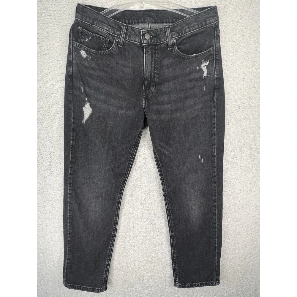 Levis 541 Athletic Taper Jeans Mens 32x30 (Fits 32x27) Black Distressed Stretch